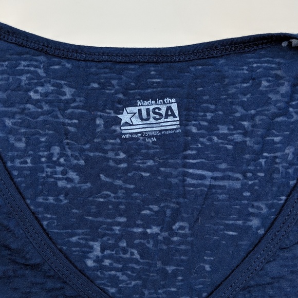 Red White & Blue Patriotic Skull T Shirt Burnout - Picture 6 of 8